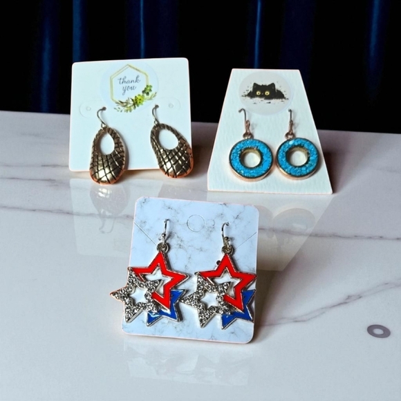 Set of Three Stylish Earrings Bundle - Picture 1 of 16